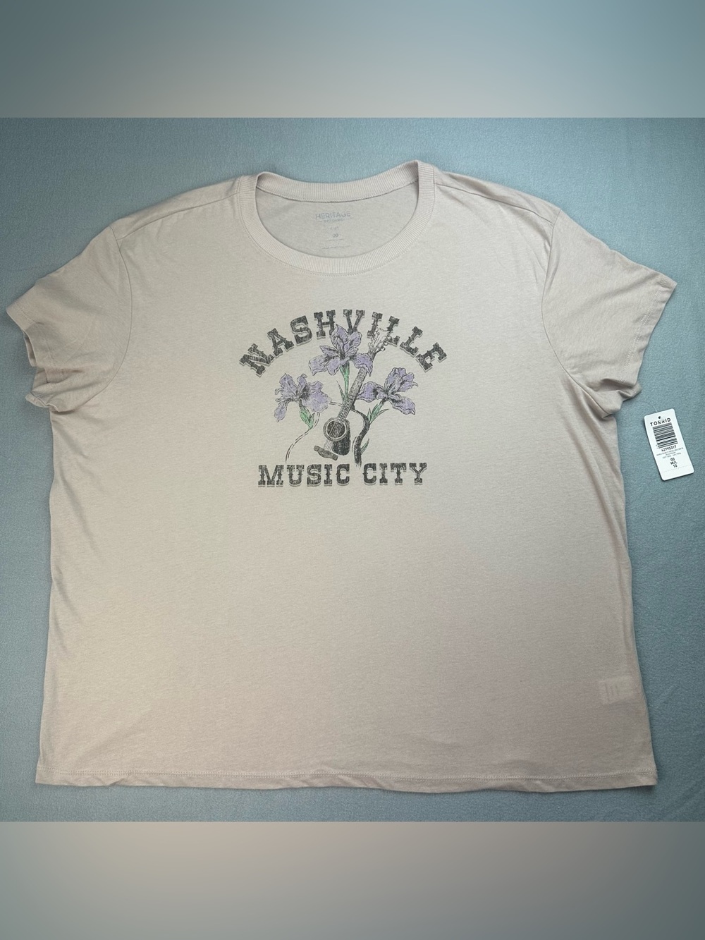 Torrid Nashville Heritage Jersey Graphic Tee Mushroom Size 00 M/L